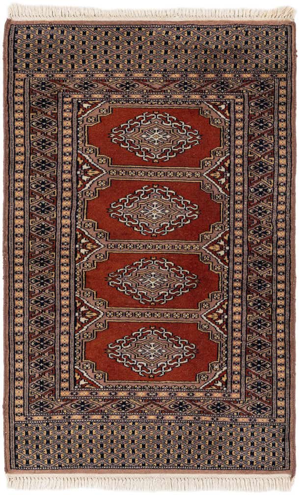 2' 7 x 4' 1 Hand Knotted Bokhara Oriental Wool Rug