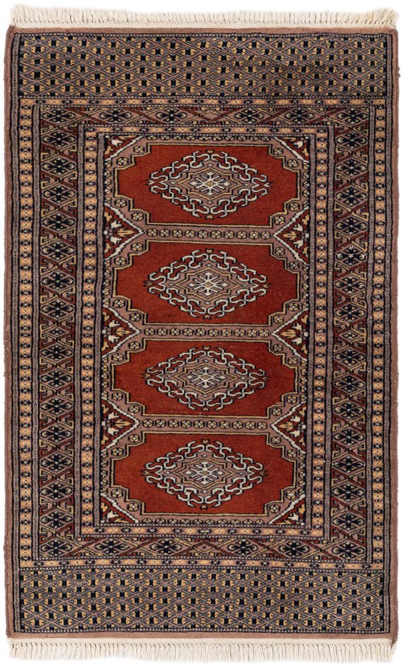 Detail image of 2' 7 x 4' 1 Hand Knotted Bokhara Oriental Wool Rug