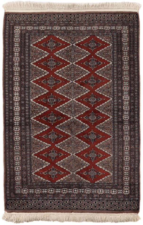 Detail image of 3' 1 x 4' 9 Hand Knotted Bokhara Oriental Wool Rug