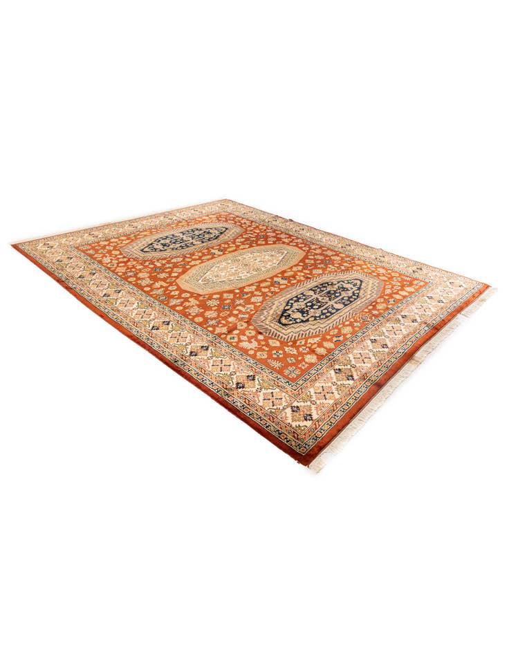 Detail image of 8' 5 x 10'  Hand Knotted Bokhara Oriental Wool Rug