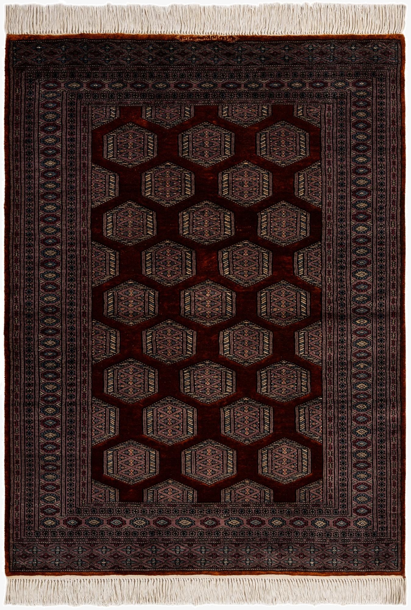 4' x 5' 3  Hand Knotted Bokhara Oriental Wool Rug