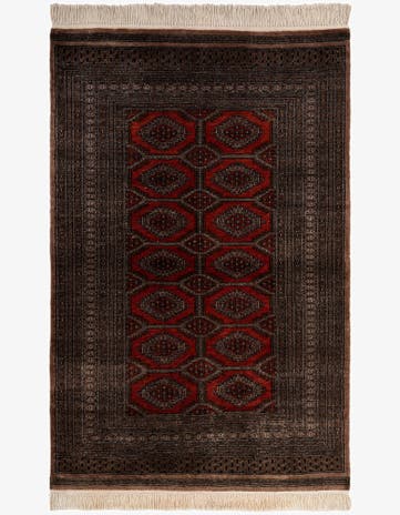 4' 3 x 6' 6 Hand Knotted Bokhara Oriental Wool Rug