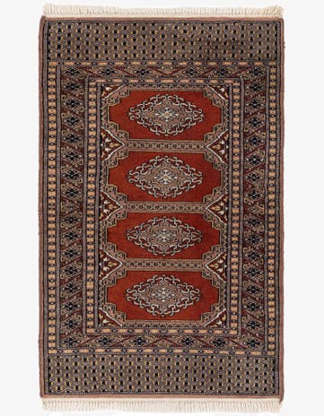 2' 7 x 4' 1 Hand Knotted Bokhara Oriental Wool Rug