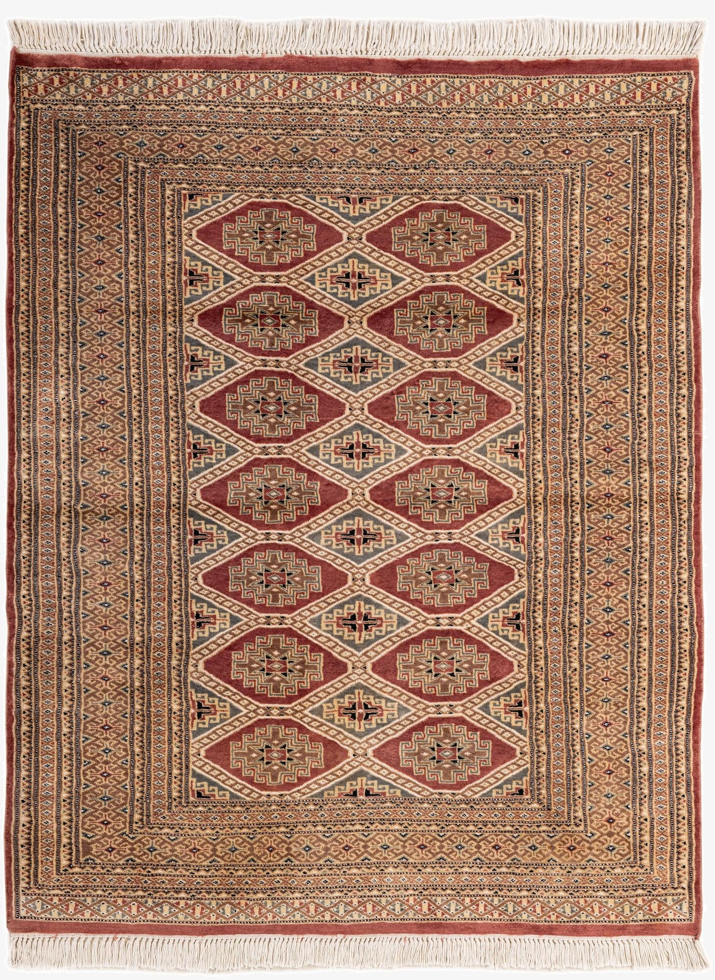 4' 4 x 5' 6  Hand Knotted Bokhara Oriental Rug