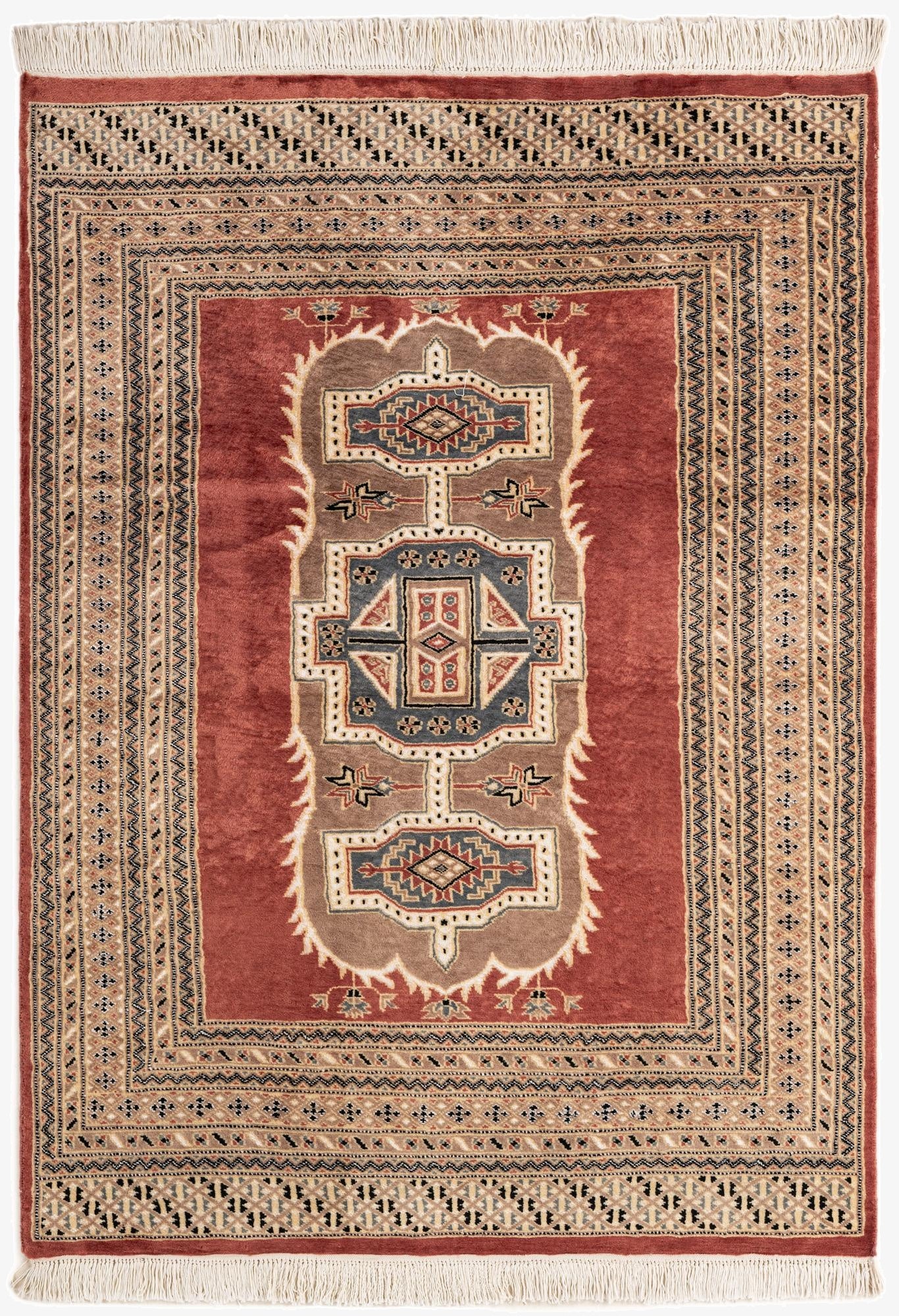 4' 5 x 6' 2  Hand Knotted Bokhara Oriental Rug