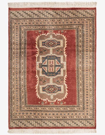 4' 5 x 6' 2 Hand Knotted Bokhara Oriental Rug