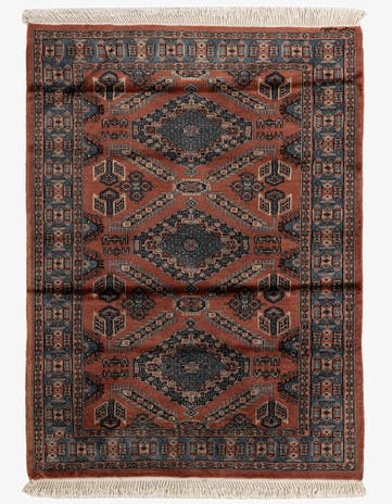 4' 3 x 5' 8 Hand Knotted Bokhara Oriental Wool Rug
