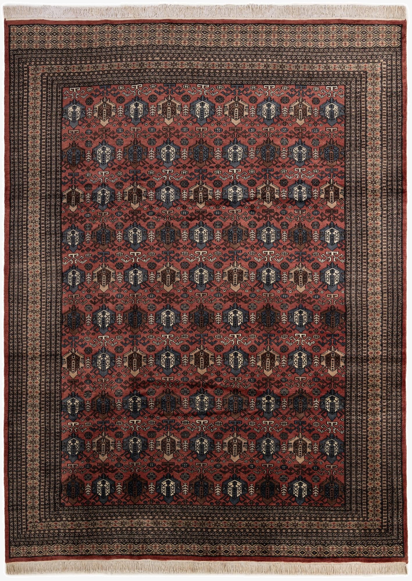 8' 1 x 10' 11  Hand Knotted Bokhara Oriental Wool Rug