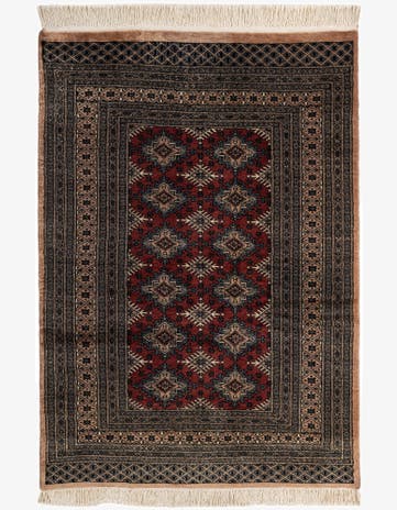 4' 2 x 5' 11 Hand Knotted Bokhara Oriental Wool Rug