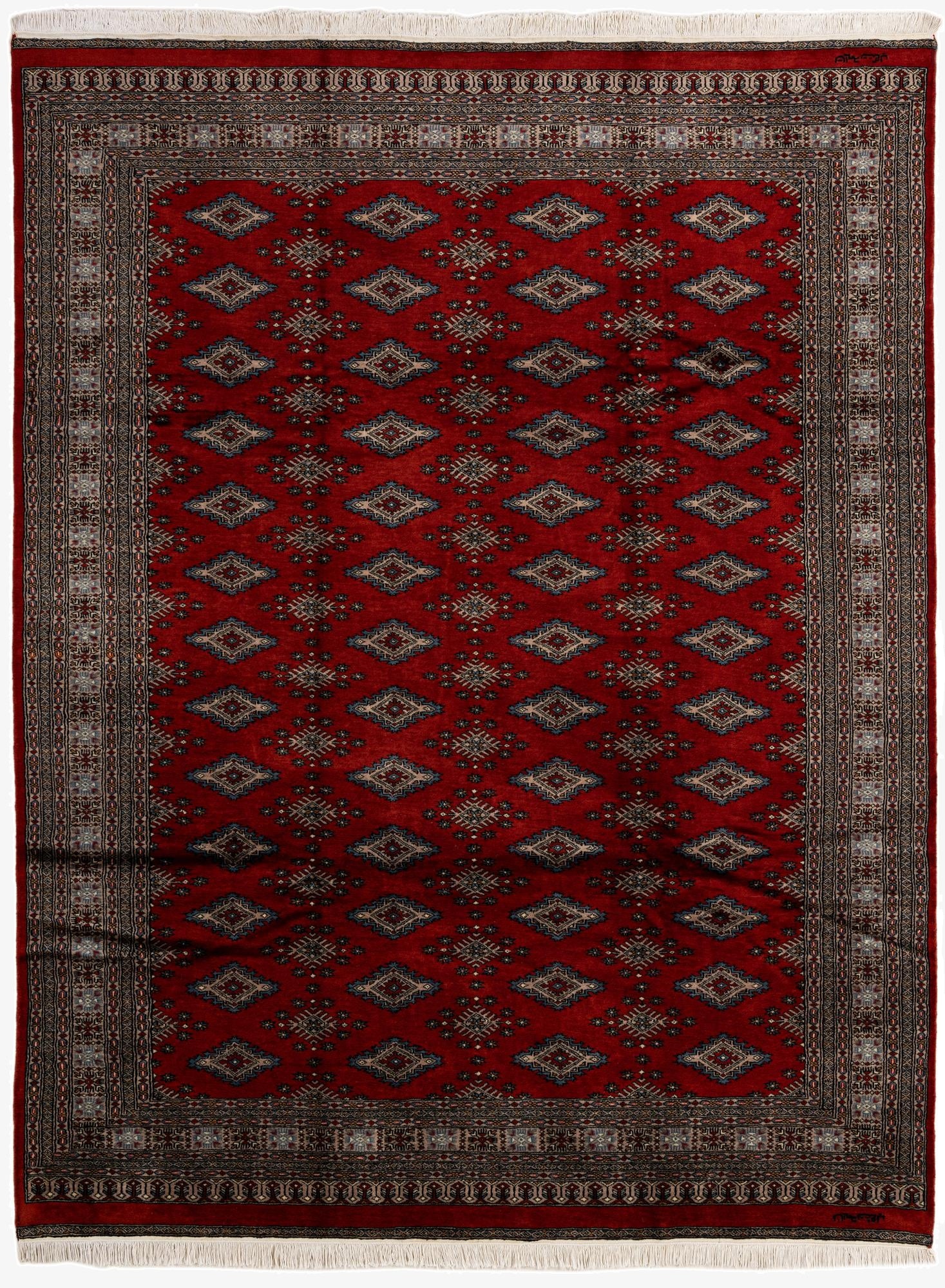 7' 4 x 9' 8  Hand Knotted Bokhara Oriental Wool Rug