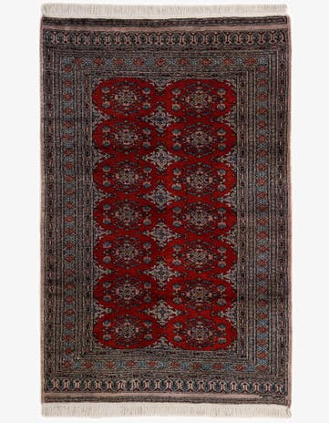 4' 2 x 6' 5 Hand Knotted Bokhara Oriental Wool Rug