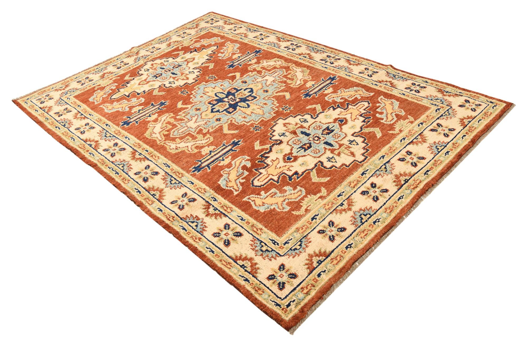 5' 8 x 7' 10 Hand Knotted Darya Wool Rug