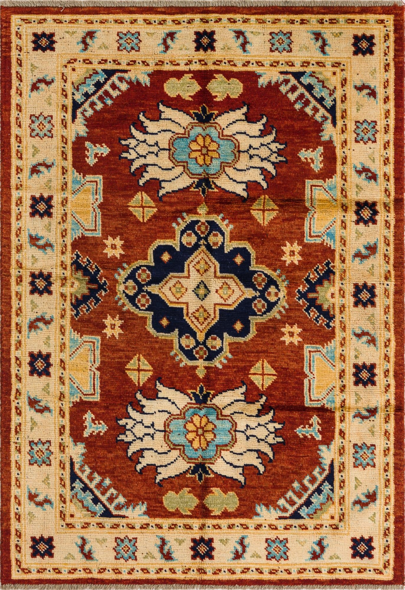 4' 2 x 6'  Hand Knotted Darya Wool Rug