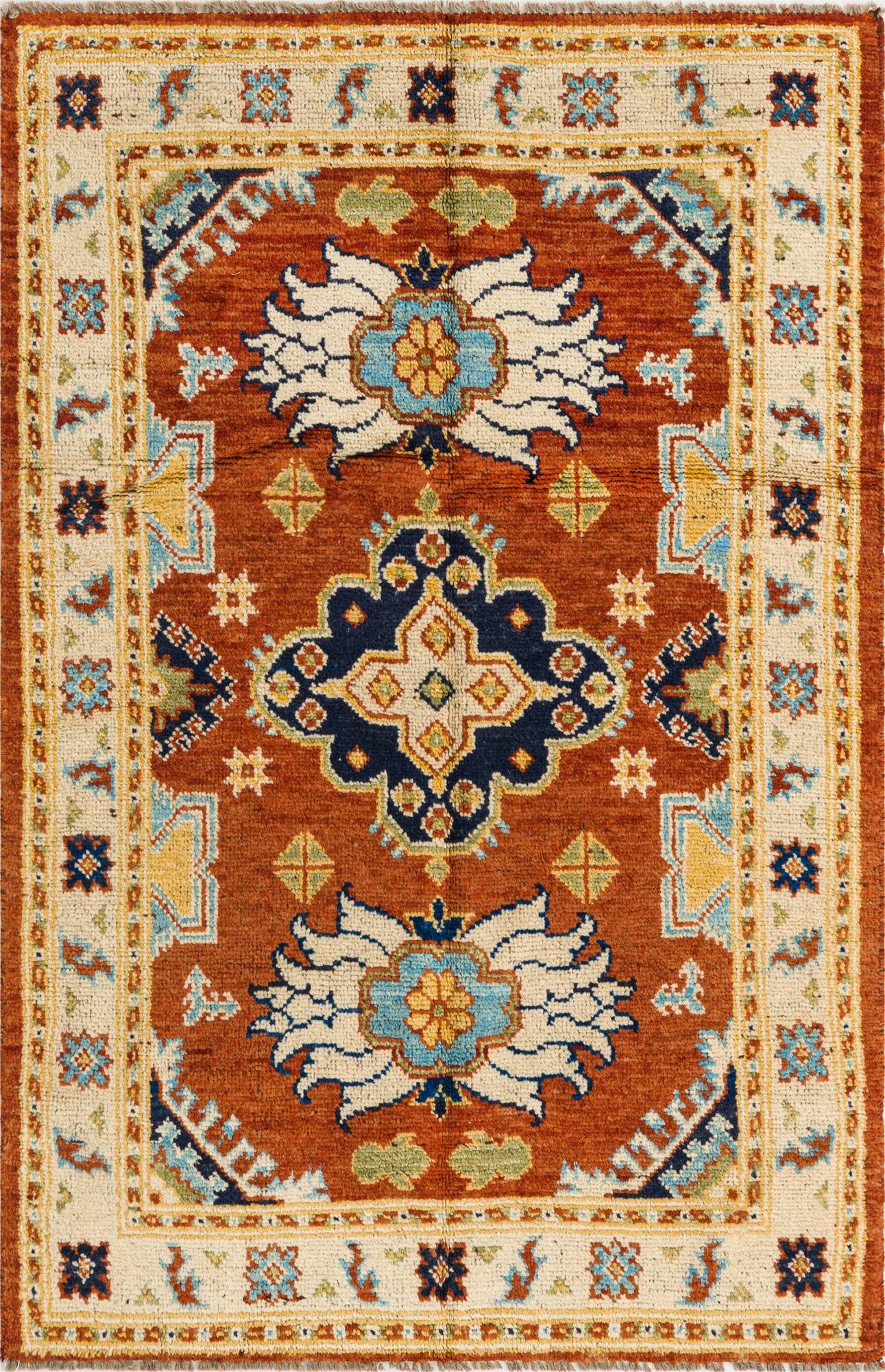 4' 1 x 6' 3  Hand Knotted Darya Wool Rug