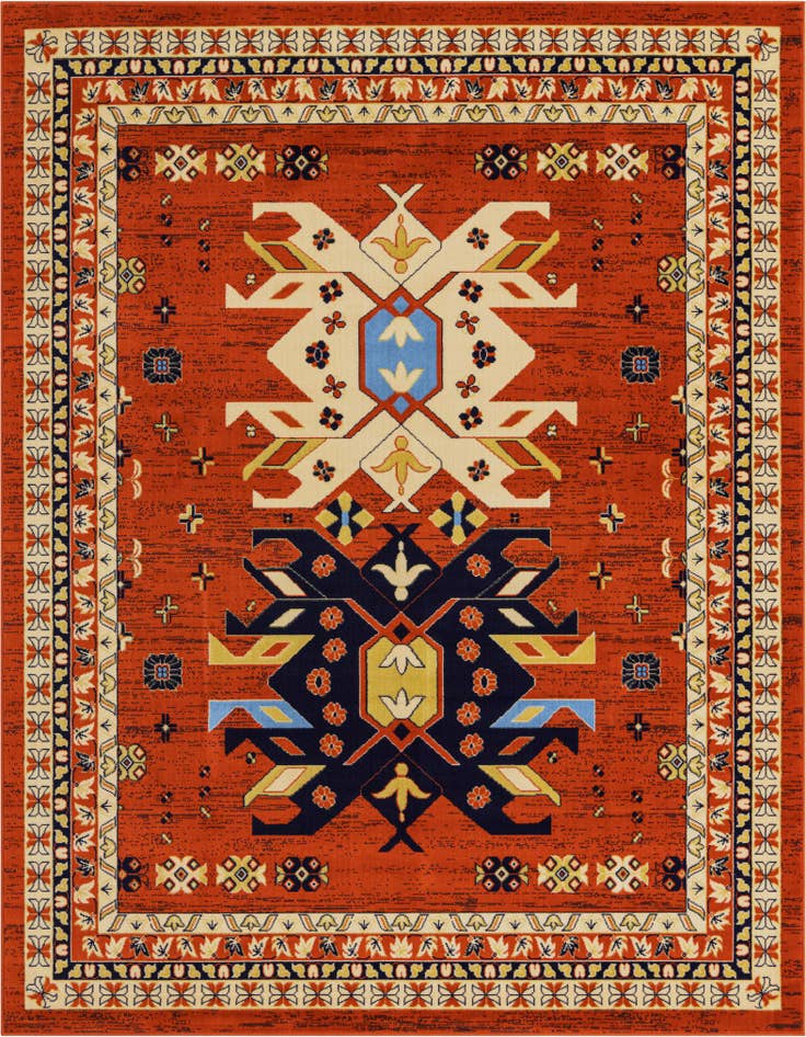Detail image of 7' 10 x 10' Heriz Design Rug