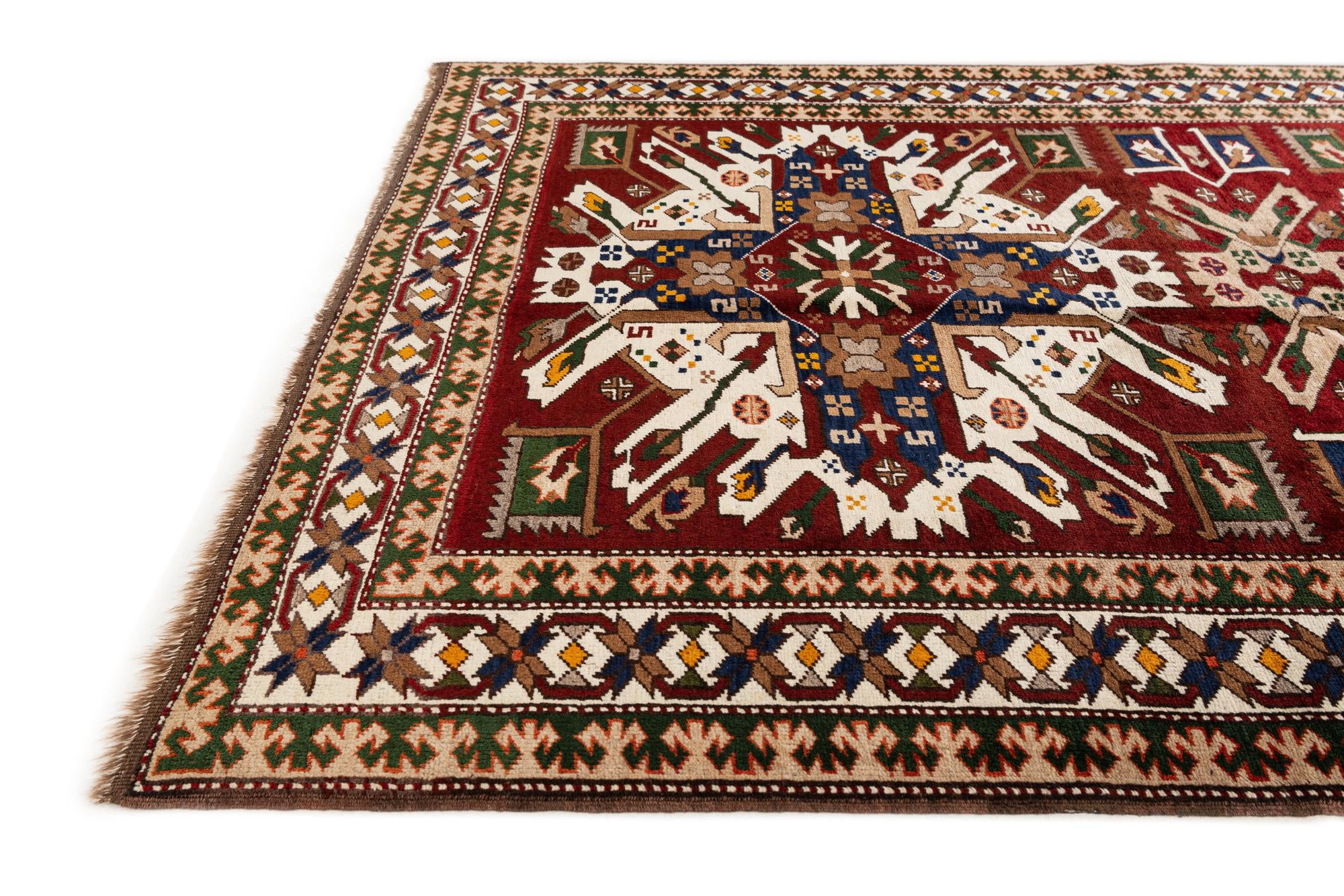 145cm x 225cm anudado a mano Heriz Alfombra Lana