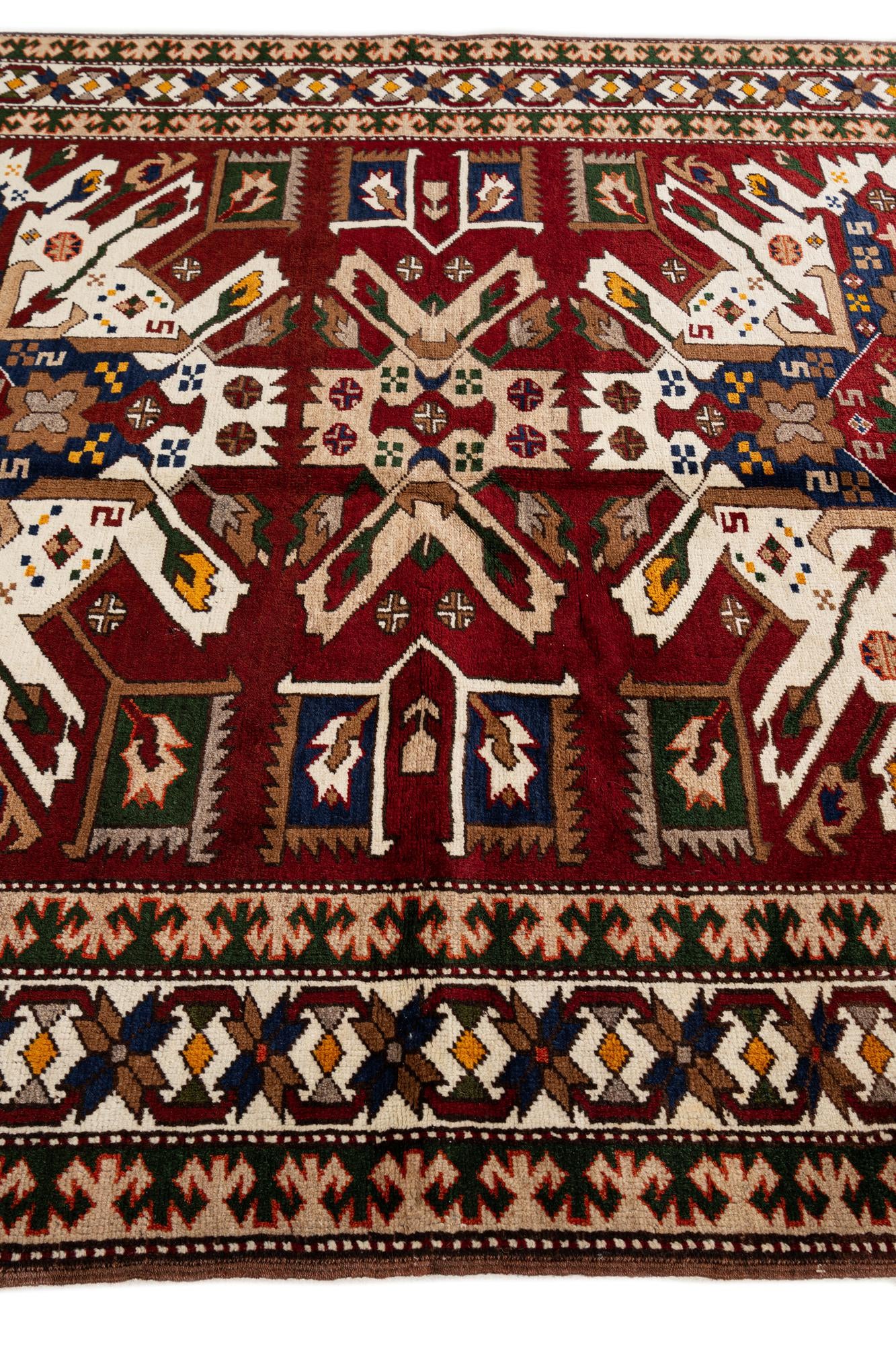 145cm x 225cm anudado a mano Heriz Alfombra Lana