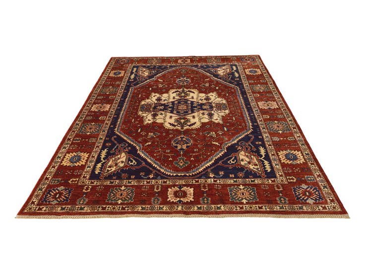 Detail image of 6' 8 x 9' 9 Hand Knotted Heriz Rug