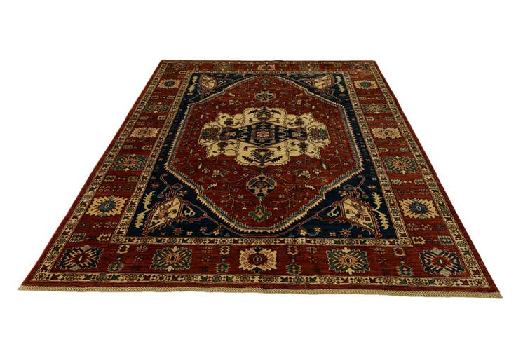 Detail image of 6' 8 x 9' 9 Hand Knotted Heriz Rug