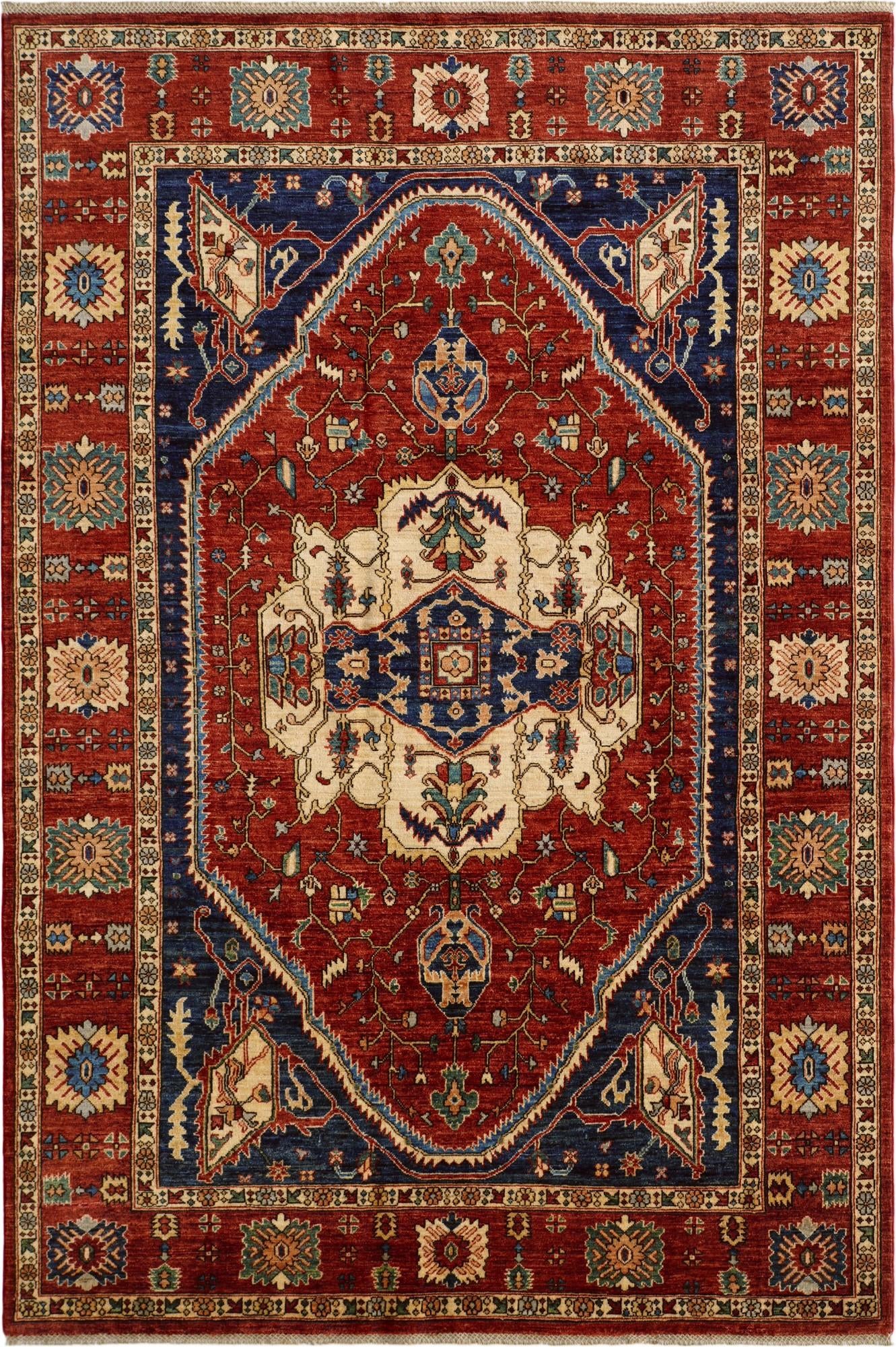 6' 8 x 9' 9 Hand Knotted Heriz Rug
