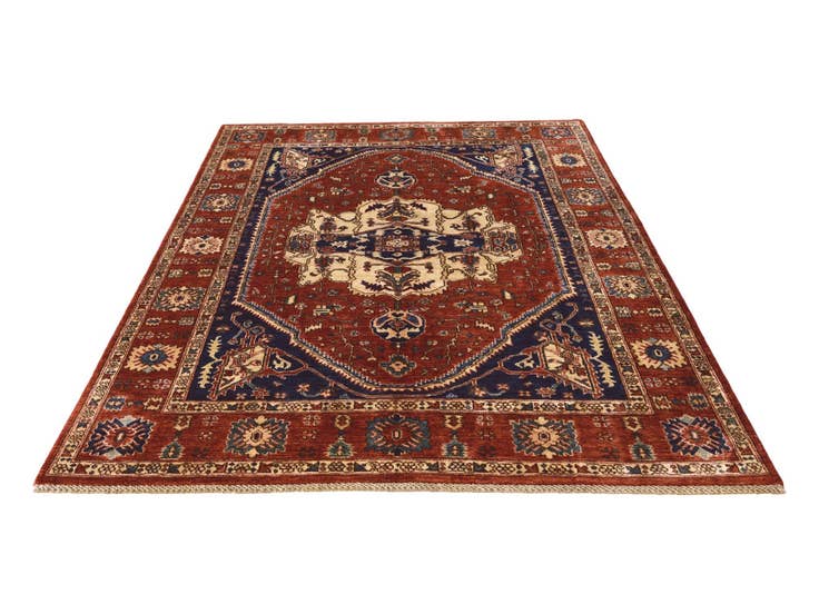 Detail image of 5' 7 x 8' Hand Knotted Heriz Rug