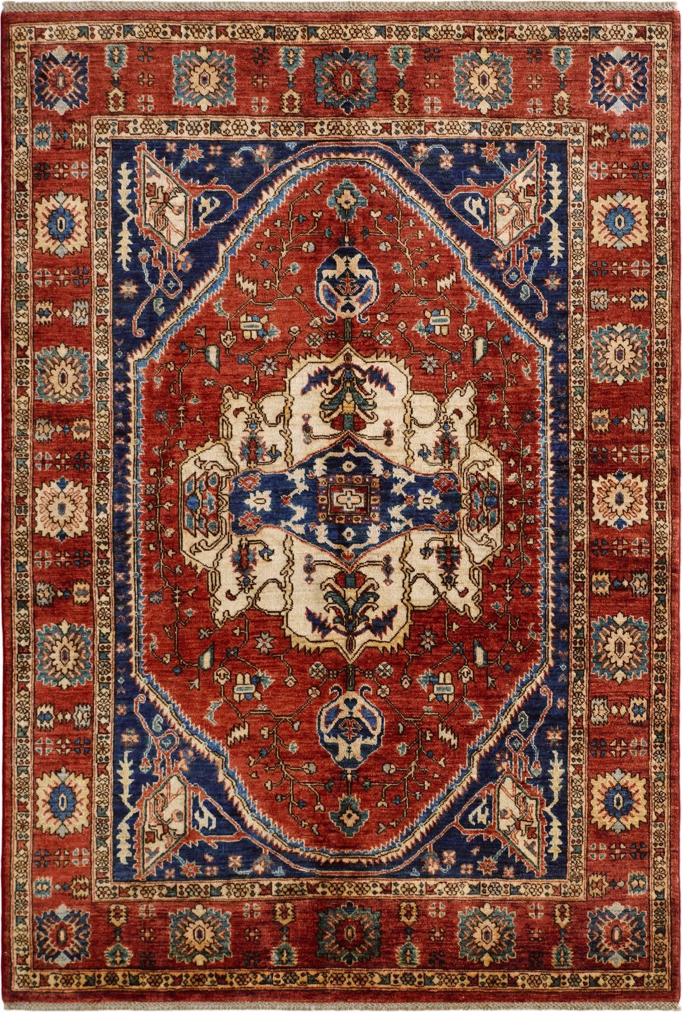 5' 7 x 8' Hand Knotted Heriz Rug