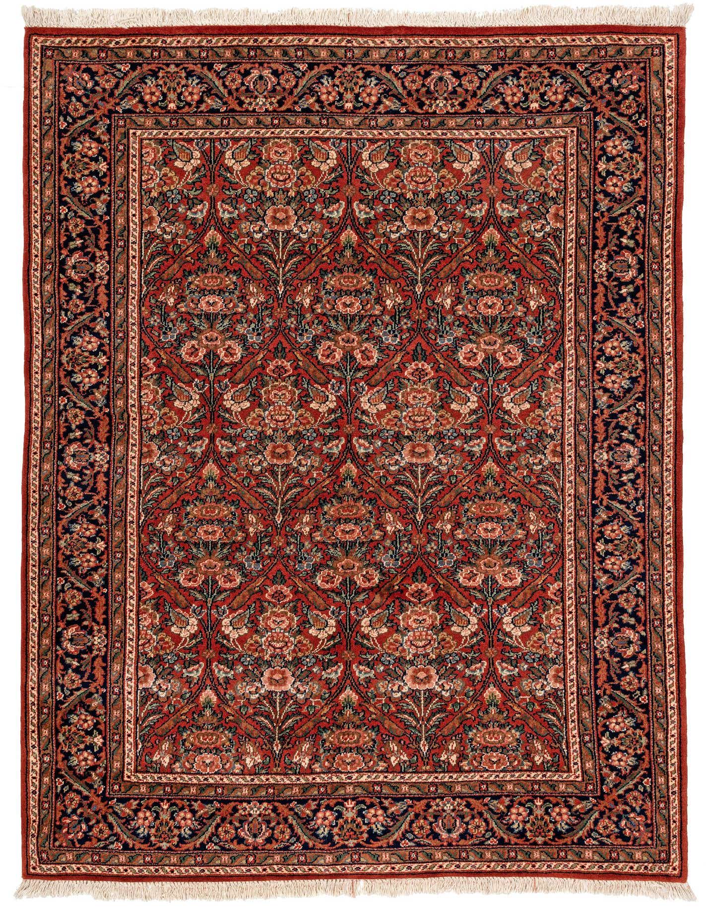 4' 4 x 6' 2 Hand Knotted Isfahan Wool Rug
