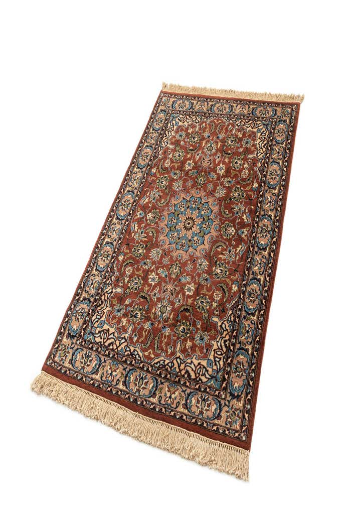 4' x 6' 1 Hand Knotted Isfahan Oriental Wool Rug