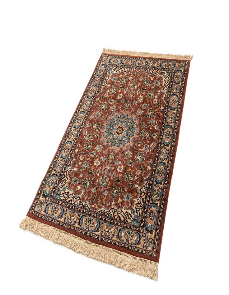 Detail image of 4' x 6' 1 Hand Knotted Isfahan Oriental Wool Rug