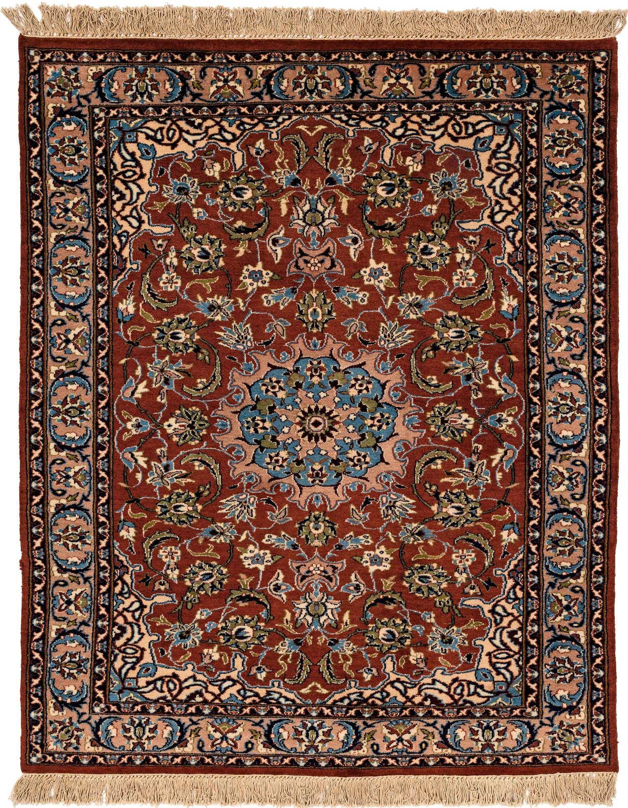 4' x 6' 1 Hand Knotted Isfahan Oriental Wool Rug