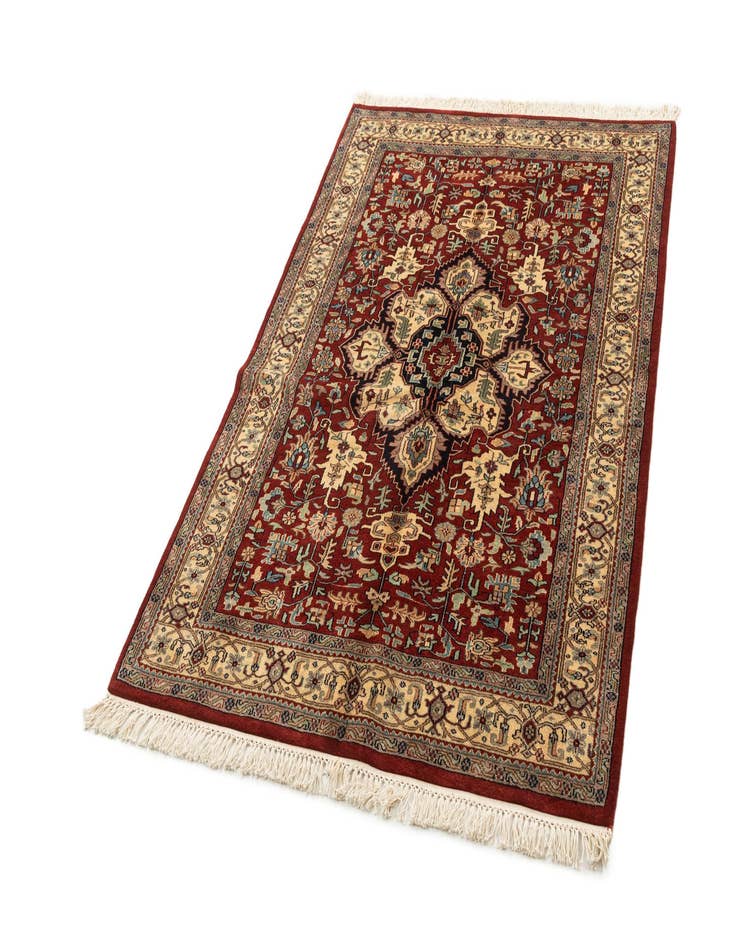 Detail image of 4' 3 x 6' 8 Hand Knotted Jaipur Agra Oriental Wool Rug