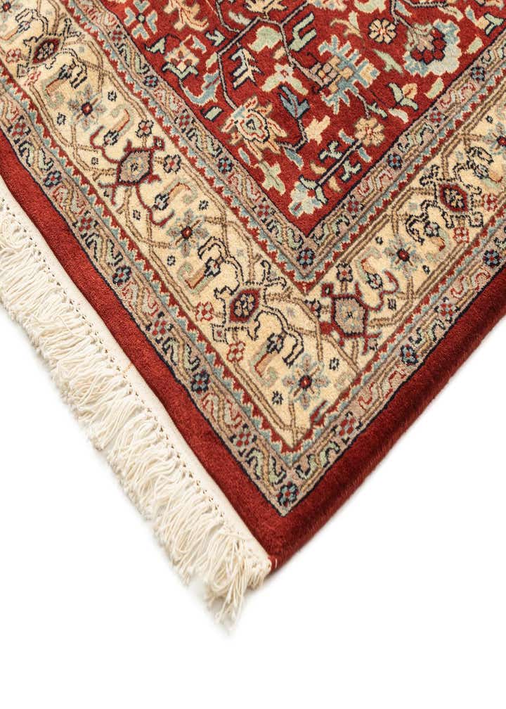 4' 3 x 6' 8 Hand Knotted Jaipur Agra Oriental Wool Rug