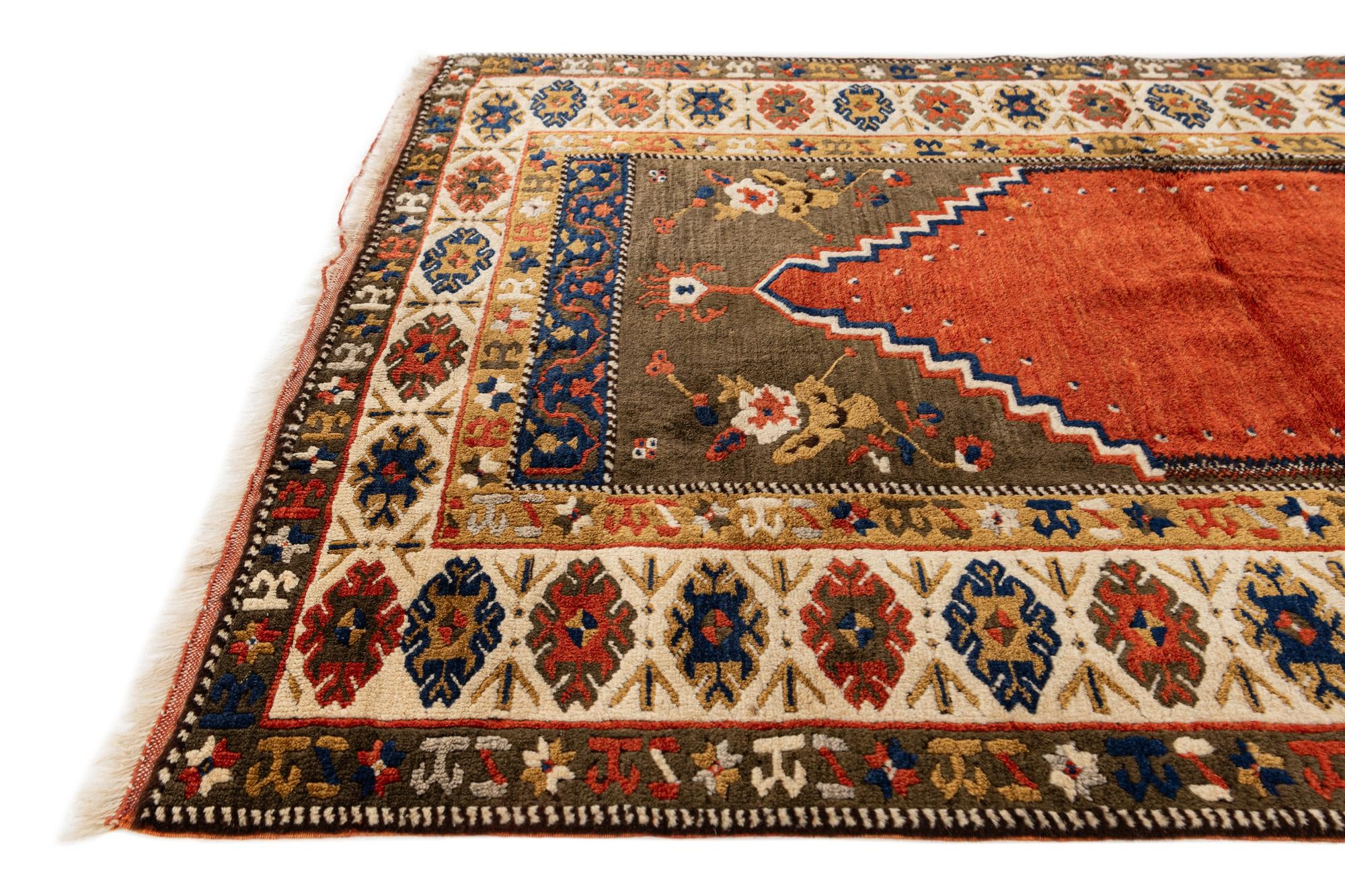 3' 6 x 5' 2 Hand Knotted Kars Wool Rug
