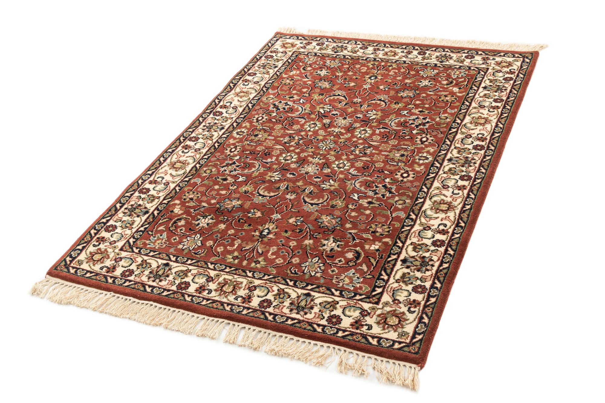 4' x 6' Hand Knotted Kashan Wool Rug
