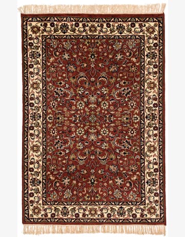 4' x 6' Hand Knotted Kashan Wool Rug
