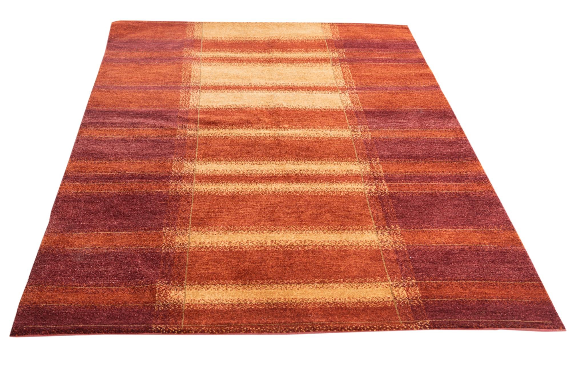 4' 3 x 6' 3 Hand Knotted Kashkuli Gabbeh Wool Rug