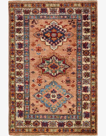 2' 8 x 4' Hand Knotted Kazak Rug