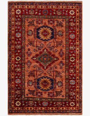 3' 4 x 5' Hand Knotted Kazak Rug