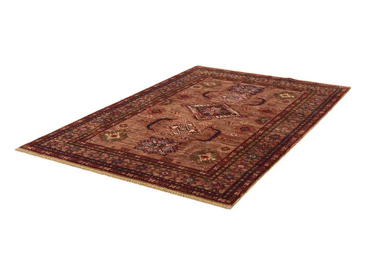 Detail image of 4' 1 x 6' 7 Hand Knotted Kazak Rug