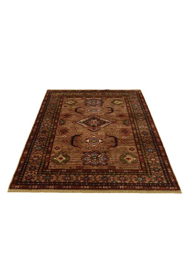 Detail image of 4' 1 x 6' 7 Hand Knotted Kazak Rug