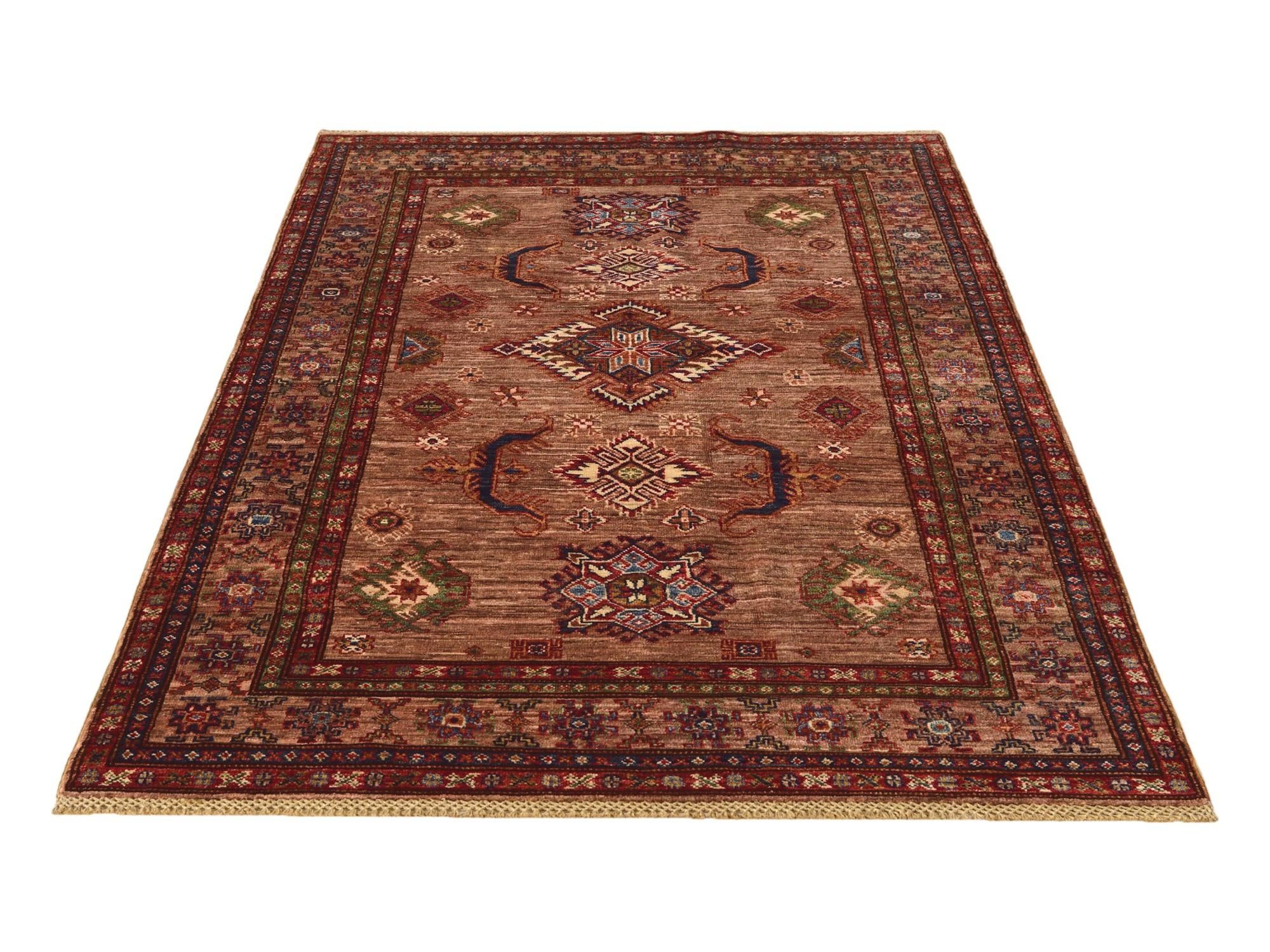 4' 1 x 6' 7 Hand Knotted Kazak Rug
