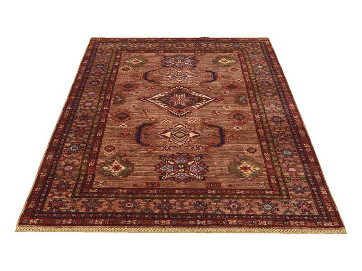 Detail image of 4' 1 x 6' 7 Hand Knotted Kazak Rug