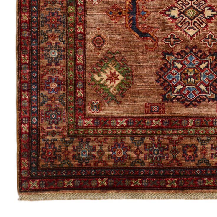 Detail image of 4' 1 x 6' 7 Hand Knotted Kazak Rug