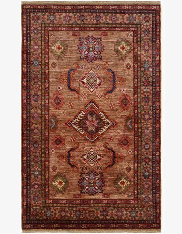 4' 1 x 6' 7 Hand Knotted Kazak Rug