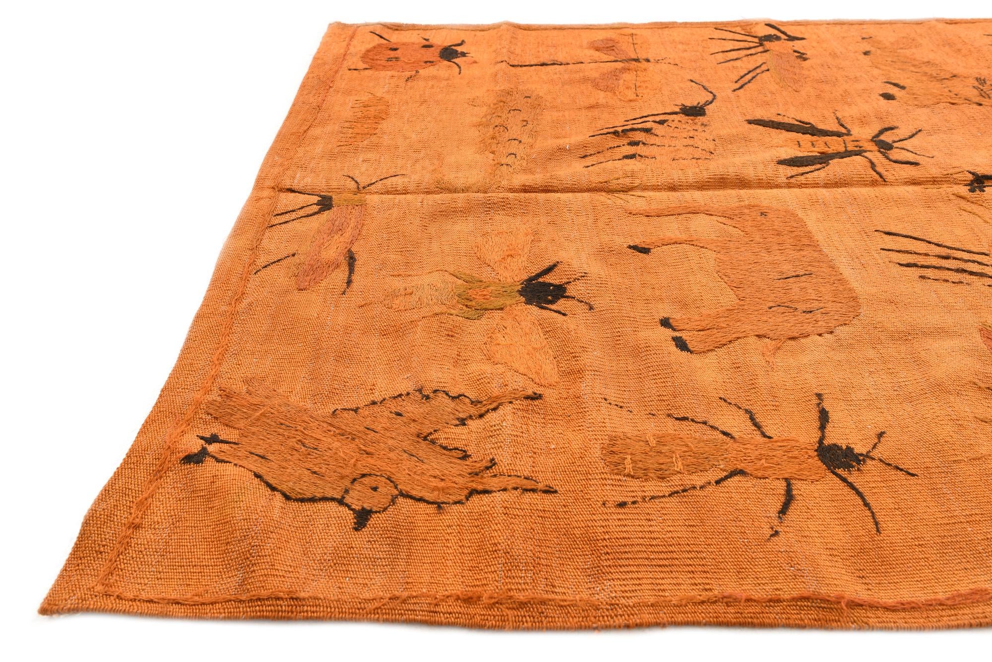 4' 2 x 5' 8 Hand Woven Kilim Suzani Wool Rug