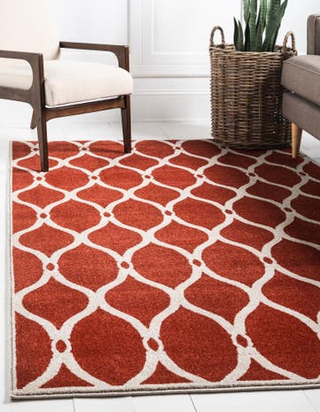 Terracotta Lattice Rug