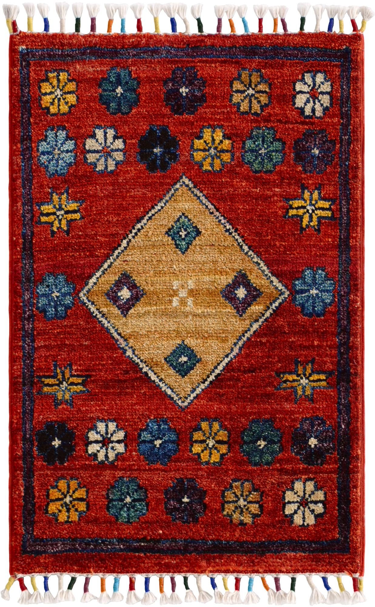 1' 4 x 2' Hand Knotted Modern Ziegler Rug
