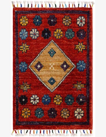 1' 4 x 2' Hand Knotted Modern Ziegler Rug