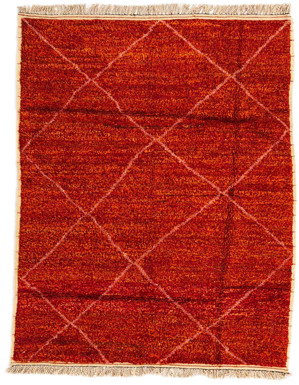 5' 1 x 8' 4 Hand Knotted Moroccan Wool Rug