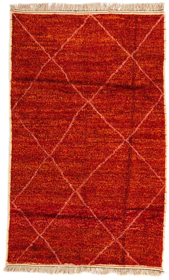 Detail image of 5' 1 x 8' 4 Hand Knotted Moroccan Wool Rug